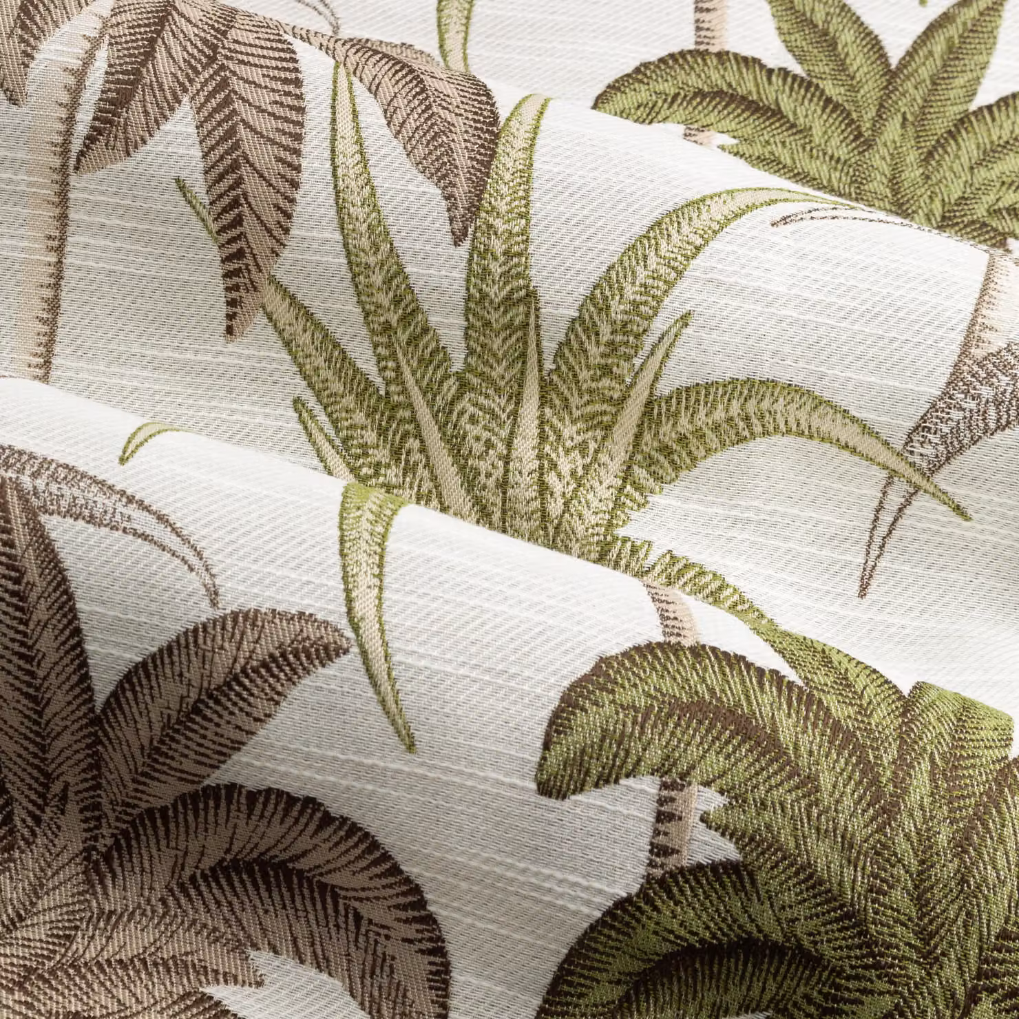Wylder Tropics Galapagos Jacquard Eyelet Curtains in Green, Width: 117 cm, Drop: 137 cm – 4