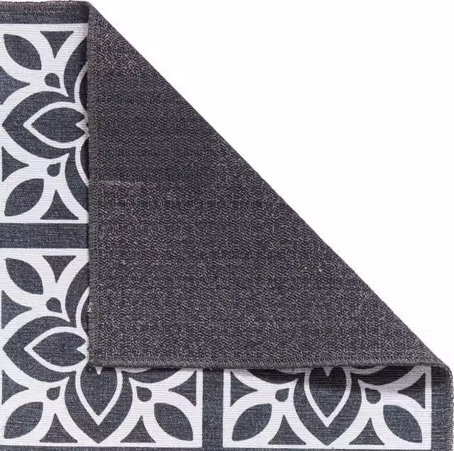 Terrys Victoria H1191 Washable Vintage Grey Rectangular Flat Weave Kitchen Runner