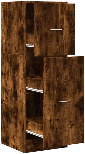 Berkfield Home Apothecary Cabinet in Smoked Oak Brown, W/D/H: 40 x 41 x 118 cm – 1