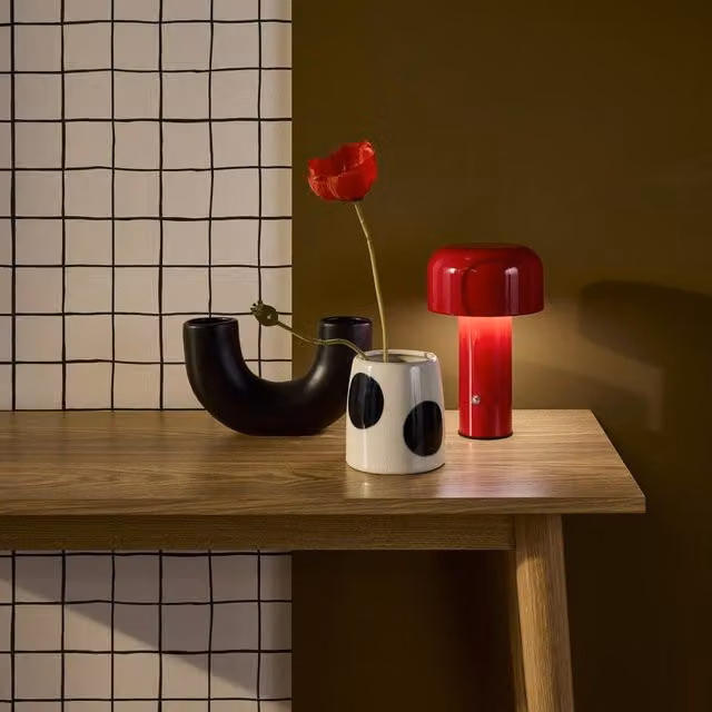 sweeek LED Metal Table Lamp in Red, Diameter: 13 cm – 1