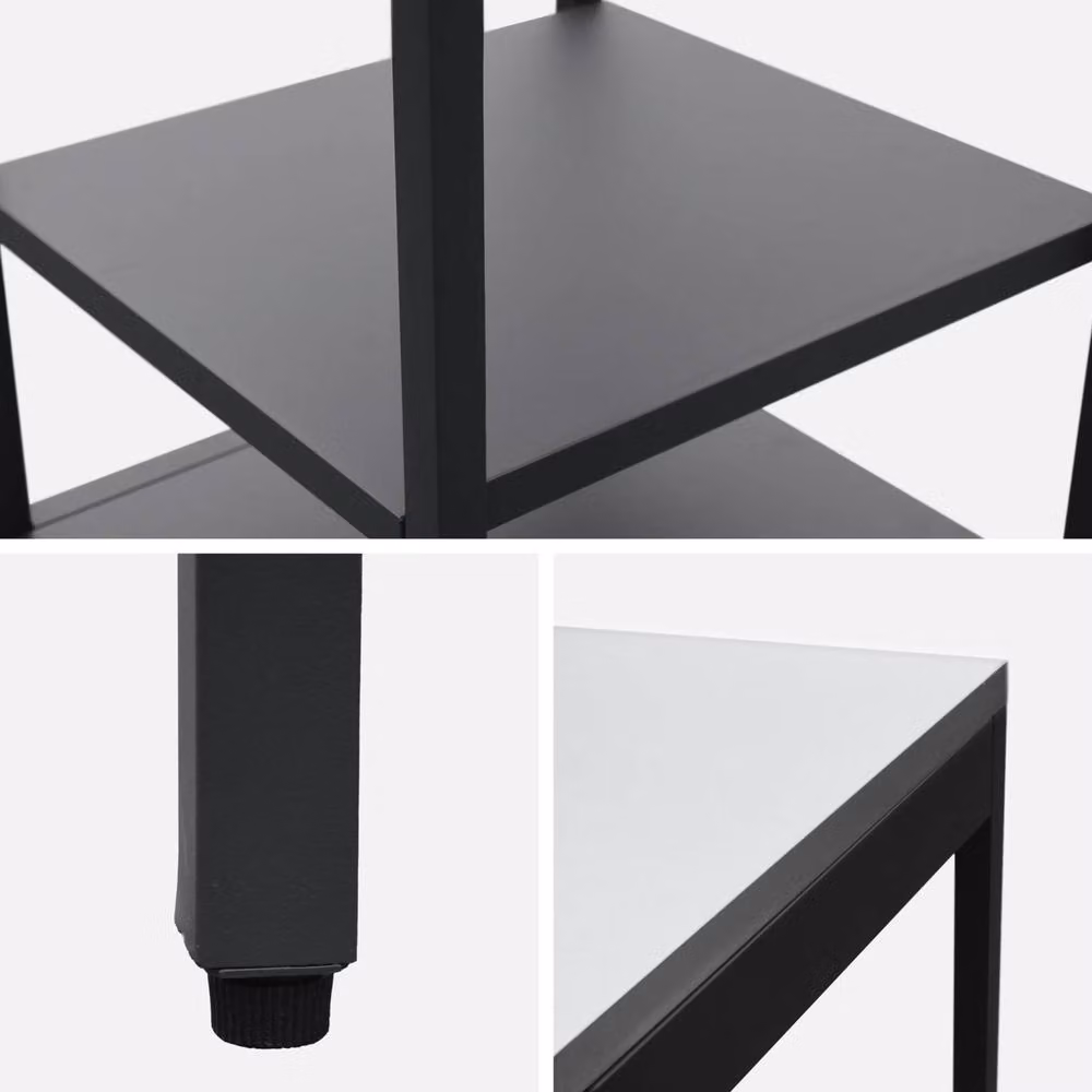 sweeek Outdoor Steel Kitchen with 2 Shelves, Black, W: 49 cm, H: 87.5 cm, D: 49 cm – 4