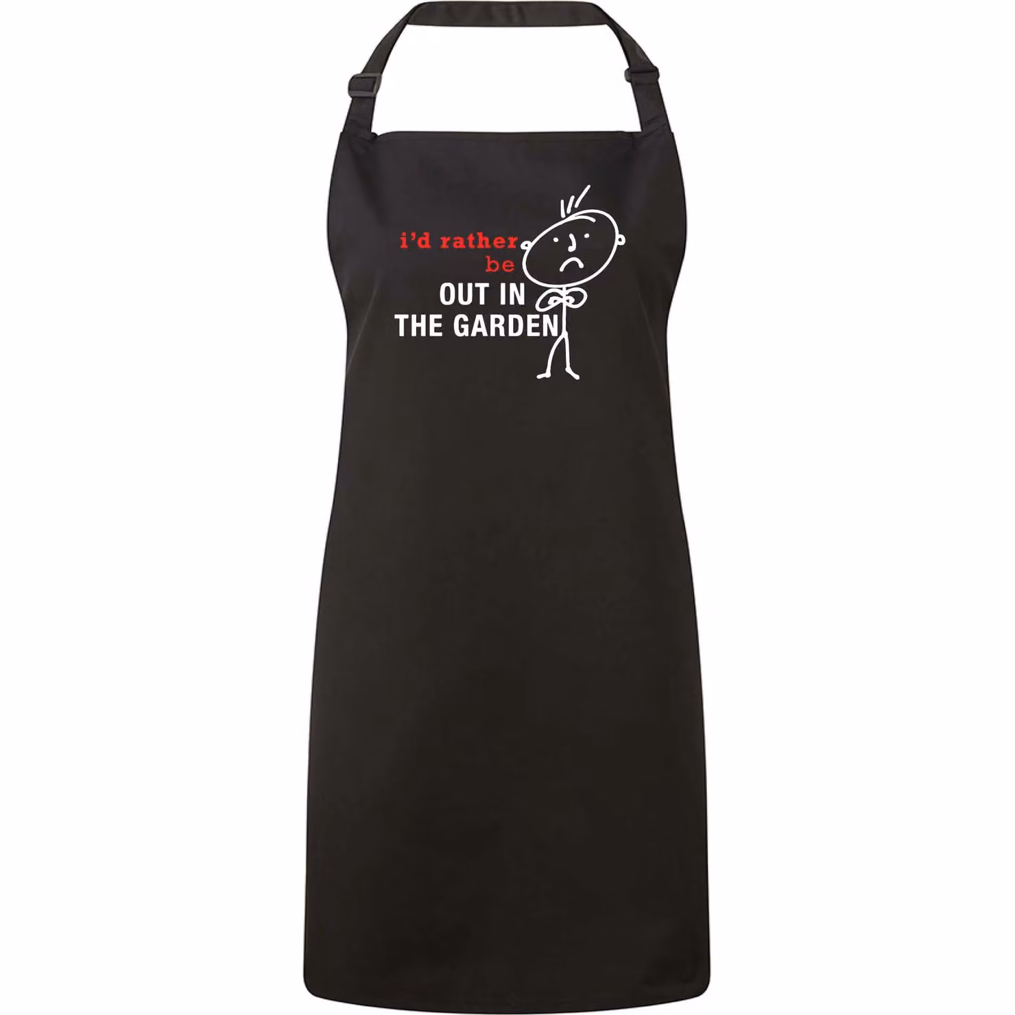 60 Second Makeover Men's I'd Rather Be Out In The Garden Black Apron – 2