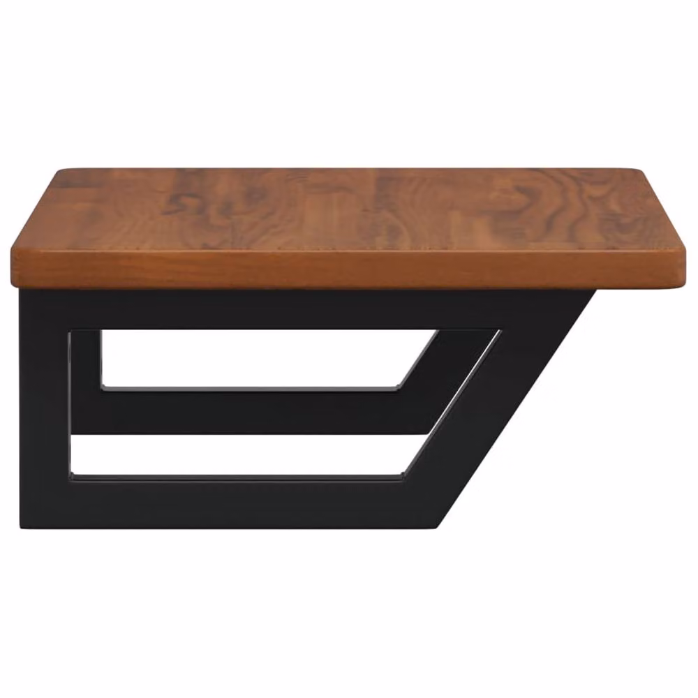 Berkfield Home Wall Mounted Basin Shelf in Brown Oak and Steel – 2