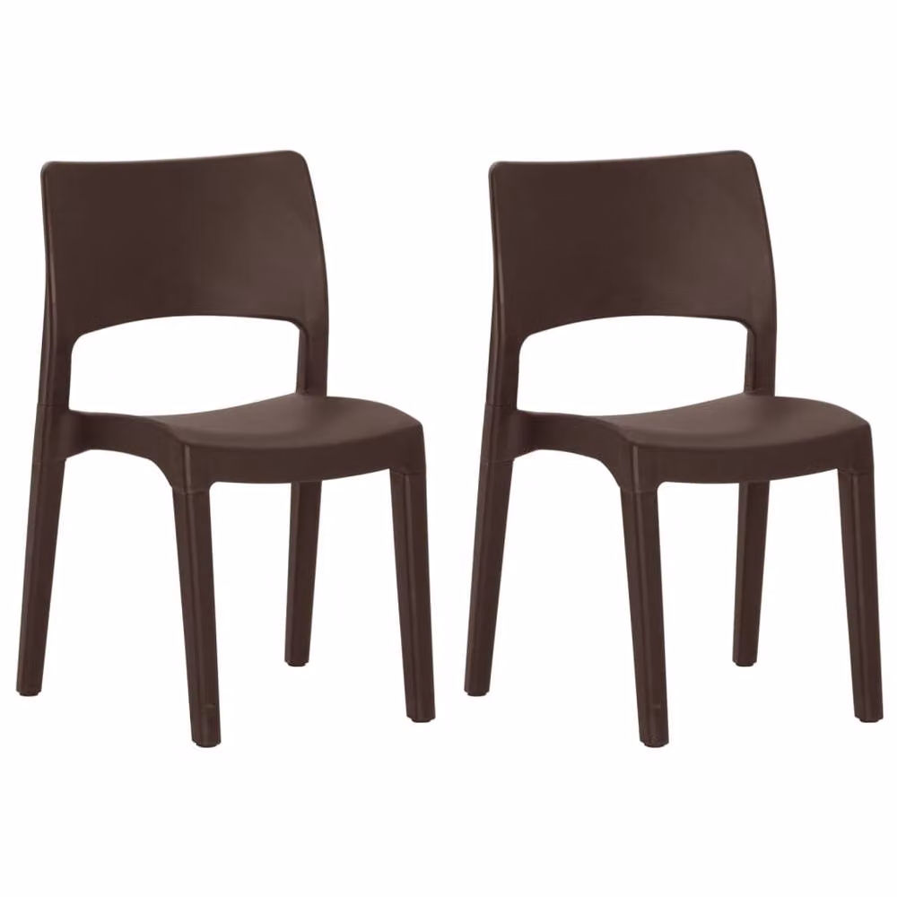 Berkfield Home Elegant Garden Chairs, Set of 2, Brown Polypropylene – 3