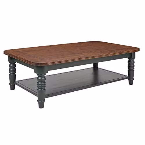 Statement Furniture Queensbury Coffee Table in Green with Oak Top, W/D/H: 126 x 76 x 42 cm – 1
