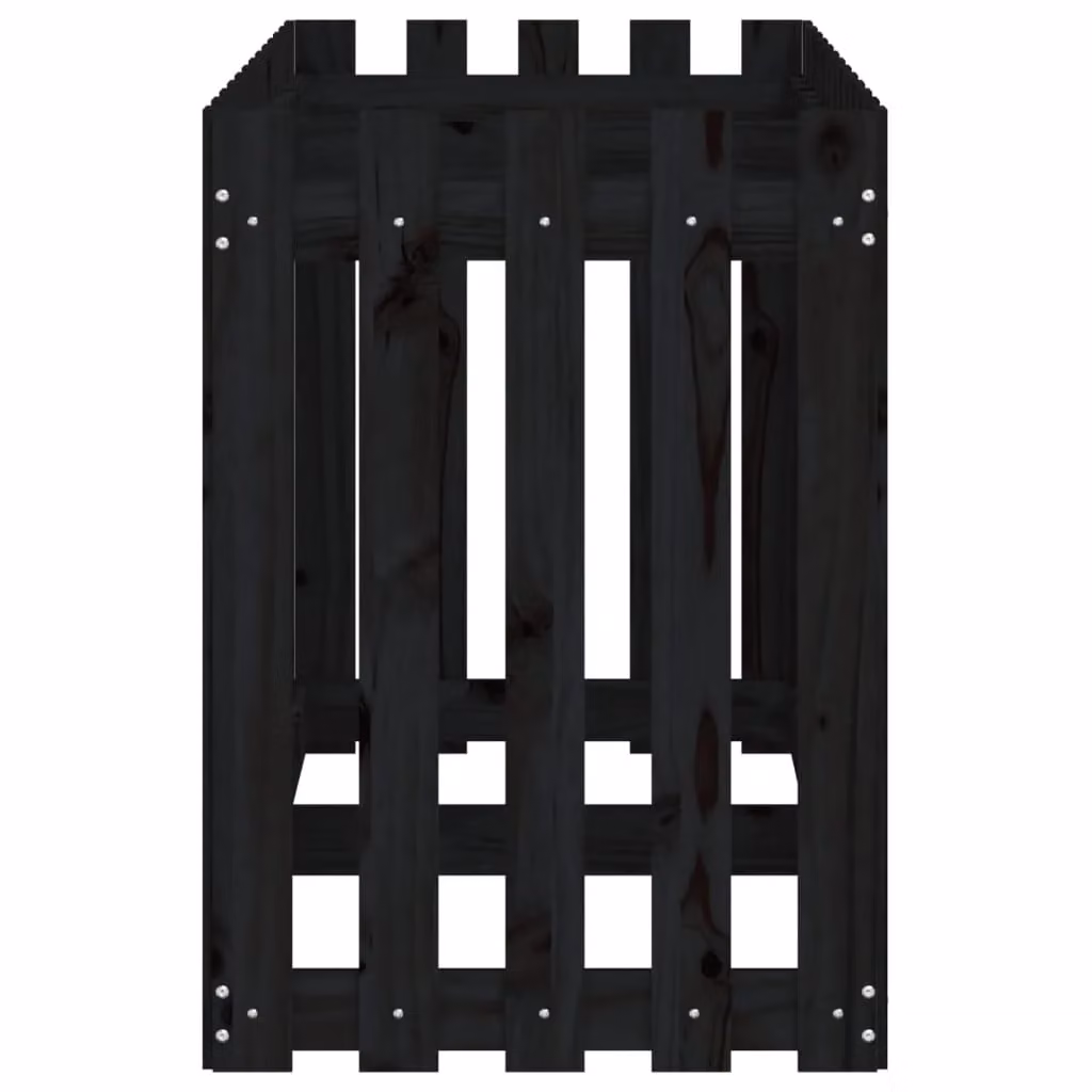 Berkfield Home Garden Raised Bed with Fence Design in Black, Solid Wood and Plastic, W/D/H: 150 x 50 x 70 cm – 3
