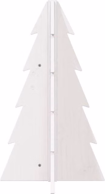 Berkfield Home White Solid Wood Tabletop Christmas Tree, Height: 69.5 cm, Width: 40 cm, Depth: 40 cm
