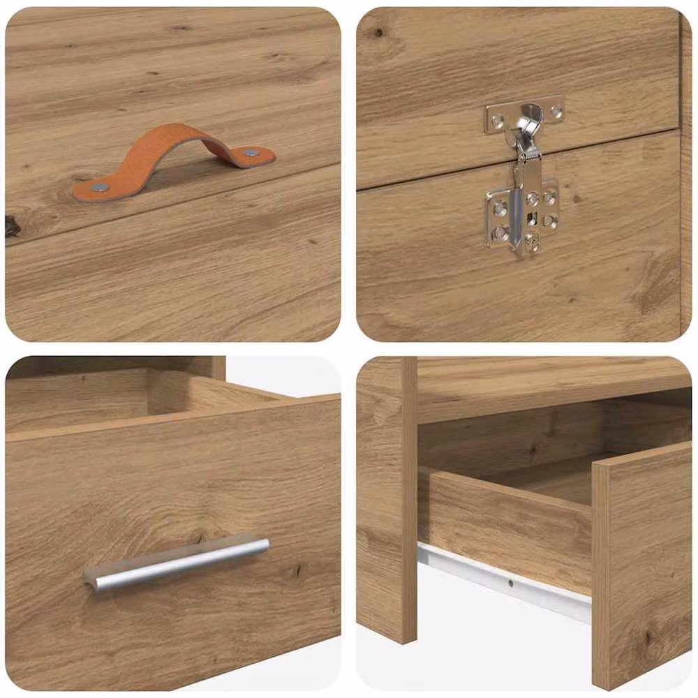 Berkfield Home Artisan Oak Storage Bed Frame with Drawers, Brown, W/D/H: 140 x 200 cm – 3