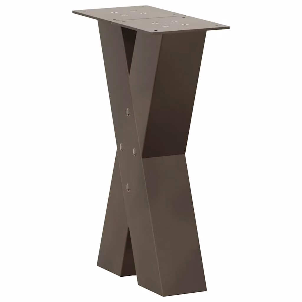 Berkfield Home X-Shaped Coffee Table Legs, 2 Piece Set, Brown Steel – 2