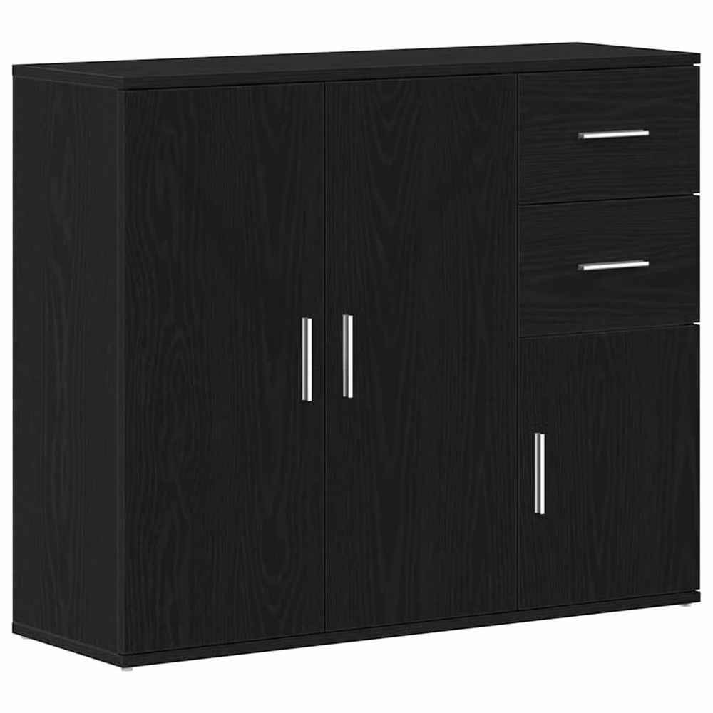 Berkfield Home Black Oak Sideboard, W/D/H: 91 x 29.5 x 75 cm – 2