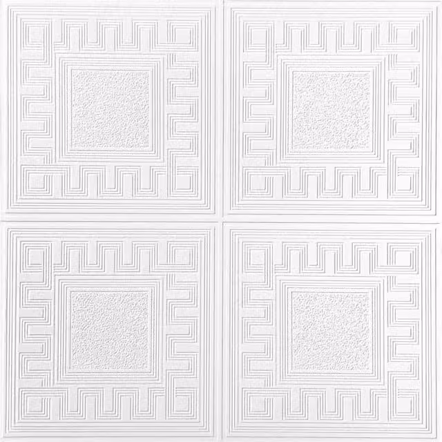 Belgravia Blown Greek Key Paintable Textured Geometric Wallpaper in White