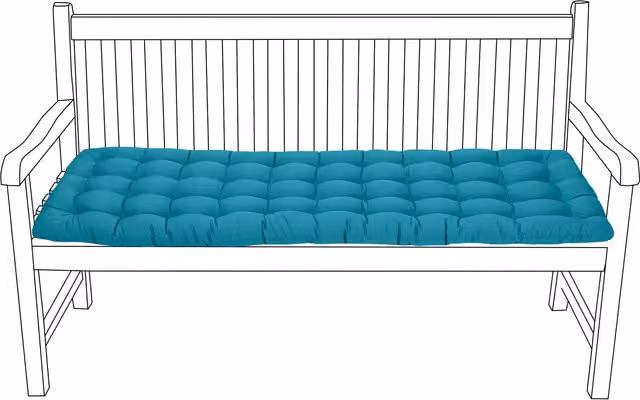 Gardenista Tufted 2-3 Seater Outdoor Garden Bench Seat Pad in Petrol, Width: 108 cm