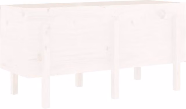 Berkfield Home Garden White Wooden Raised Bed W/D/H: 121 x 50 x 57 cm