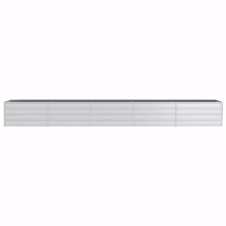 Berkfield Home Garden Galvanised Steel Raised Bed, Silver, W: 400 cm, D: 80 cm, H: 45 cm