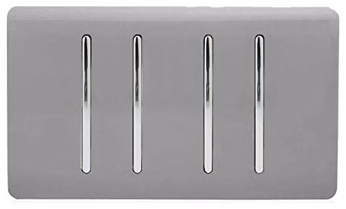 Trendi Modern Grey Plastic Flush Mains Switch
