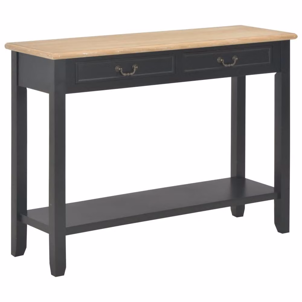 Berkfield Home Classic Wood Console Table in Black, W/D/H: 110 x 35 x 80 cm – 2