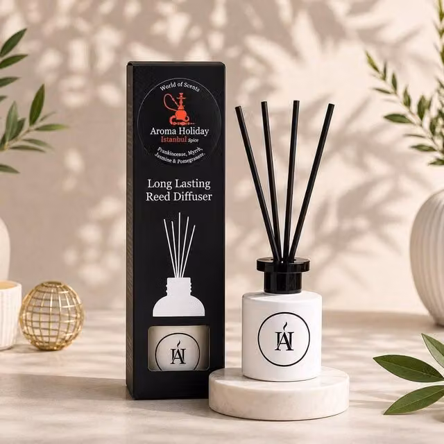 AromaHoliday Istanbul Luxury Travel Destination Reed Diffuser, 100ml, Multicolour and White – 1