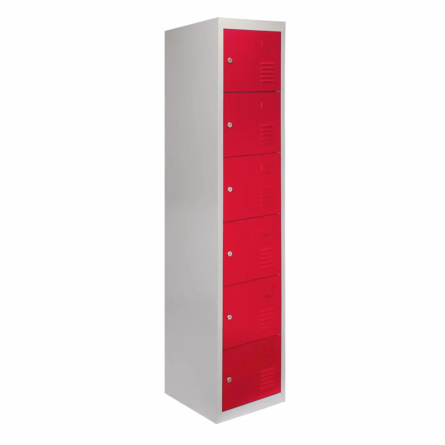 Monstershop Set of 3 Metal Storage Lockers with Six Hinged Doors, Red, H 180 x W 45 x D 38 cm – 2
