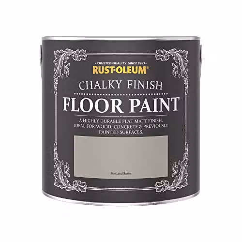 Rust-Oleum Scratch-Proof Water-Based Floor Paint in Matt Finish, Portland Stone Beige, 2.5L – 3
