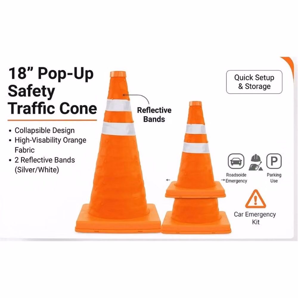 Nordara Orange Plastic Traffic Cone, Height: 45.72 cm – 2