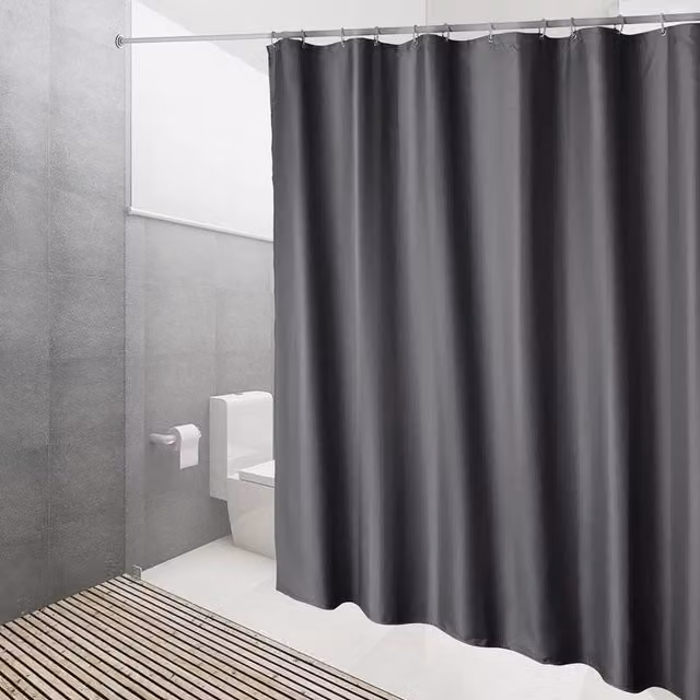 Kelvenix Waterproof and Mould-Resistant Polyester Shower Curtain in Dark Grey, W: 100 cm x H: 200 cm