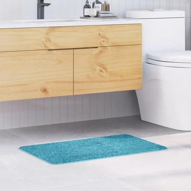 Berkfield Home Rectangular Non-Slip Bath Mat in Turquoise, W: 50 cm, L: 80 cm