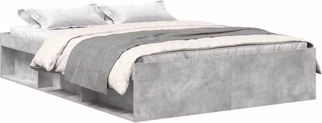 Berkfield Home Modern Bed Frame in Concrete Grey, W/D/H: 150 x 200 cm