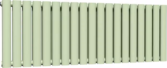 Lux Heat Oval Horizontal Double Radiator in Mint Ice Cream Green, W: 1140 mm, H: 400 mm