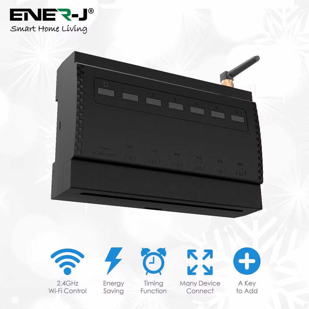 ENER-J 6 Gang Wireless Kinetic Switch with 6 Circuit RF WiFi Receiver, White – 3