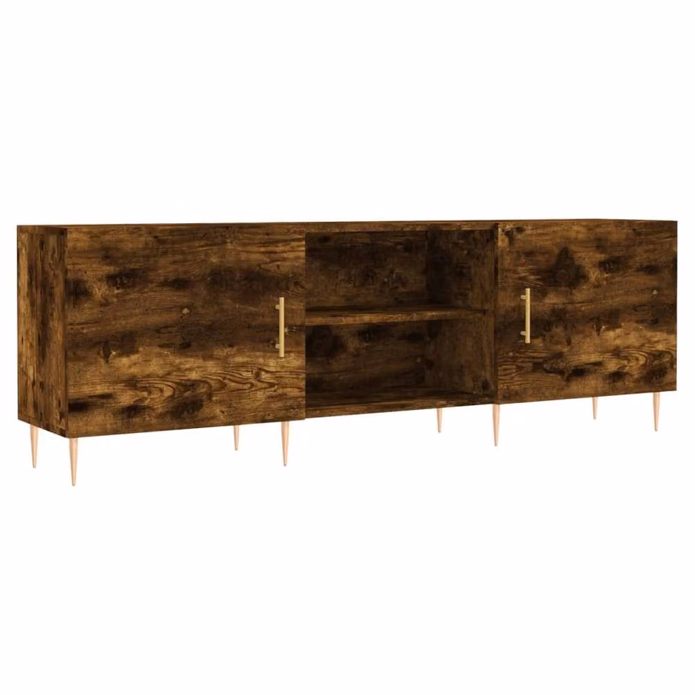 Berkfield Home Smoked Oak TV Cabinet in Brown, W/D/H: 150 x 30 x 50 cm – 3