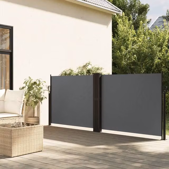 Berkfield Home Retractable Single Side Awning in Anthracite, W/H: 140 x 1000 cm