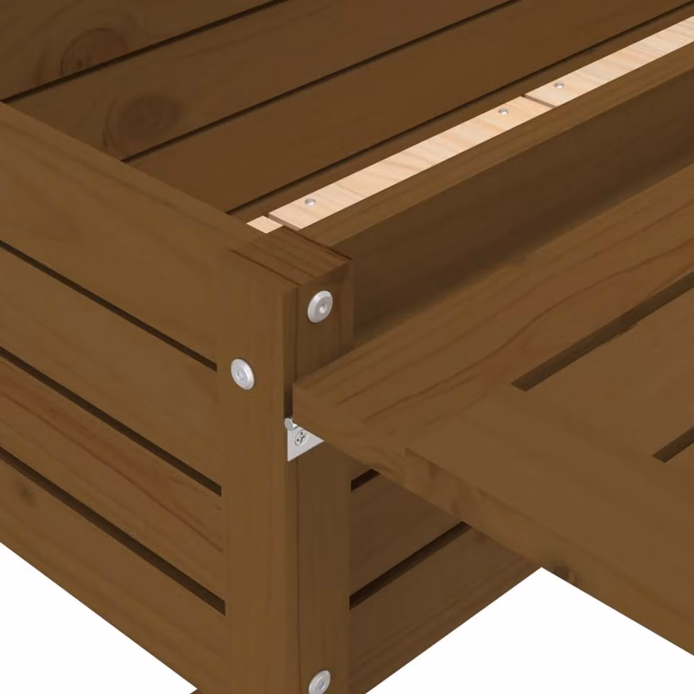 Berkfield Home Rustic Brown Solid Wood Pine Garden Planter with Folding Tabletop W/D/H: 84 x 75 x 73 cm – 8