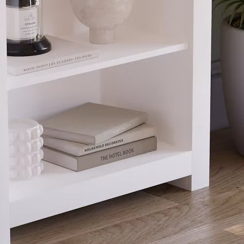 Vida Designs Arlington 3 Tier Modern MDF Bookcase in White and Grey – 3