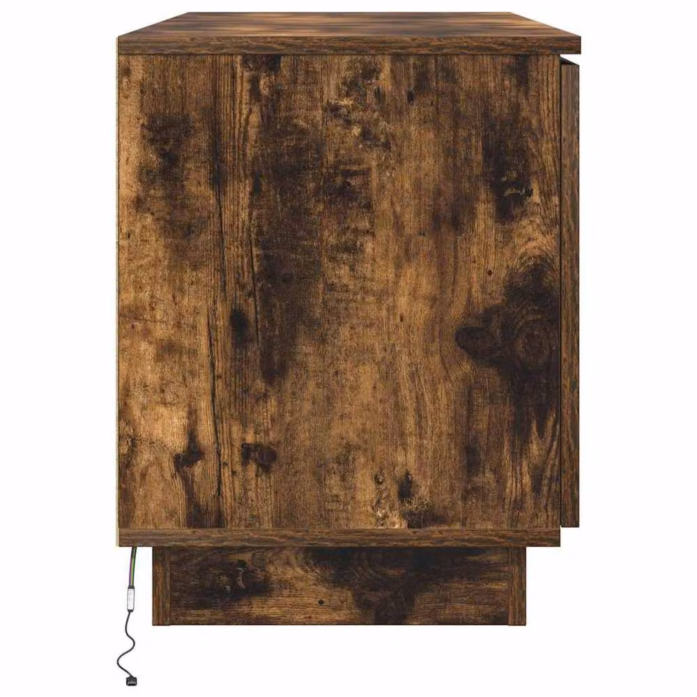 Berkfield Home Smoked Oak TV Cabinet in Brown, W/D/H: 100 x 38 x 49 cm – 6