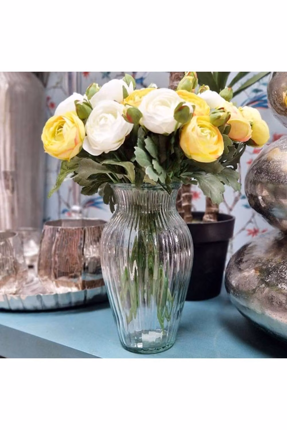 KDMD Sweetheart Glass Vase, Clear, Pack of 3, Height: 25.5 cm – 2