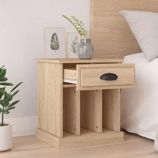 Berkfield Home Elegant Bedside Cabinets, 2 Piece Set in Sonoma Oak, Light Brown, W/D/H: 43 x 36 x 50 cm