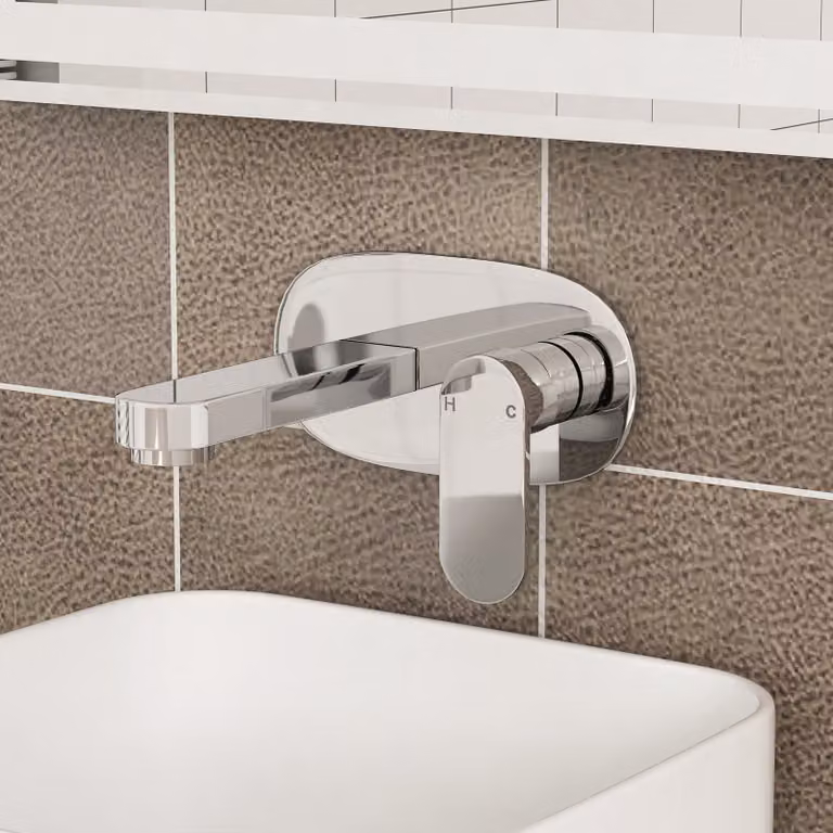 Cassellie Filo Wall Mounted Basin Mixer Tap in Chrome