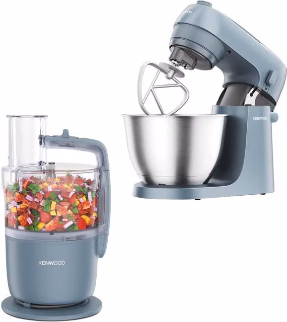 DeLonghi Go Food Processor and Stand Mixer in Storm Blue