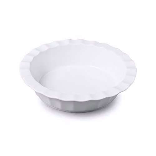 WM Bartleet & Sons 1750 Porcelain Deep Crinkle Rim Pie Dish, White, Diameter: 29 cm – 1