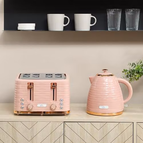 HOMCOM Kettle and Toaster Set in Pink – 2