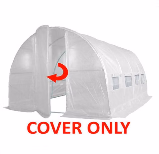 Crocodile Trading Ltd Pro Plus Poly Tunnel Replacement Cover, Green and White, W: 4 m, D: 3 m
