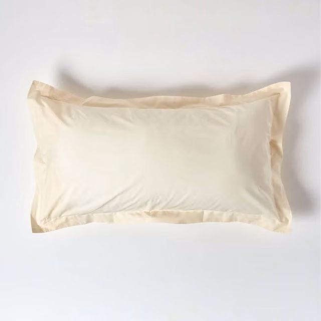 Homescapes Egyptian Cotton Oxford Pillowcase, 200 Thread Count, Beige – 1