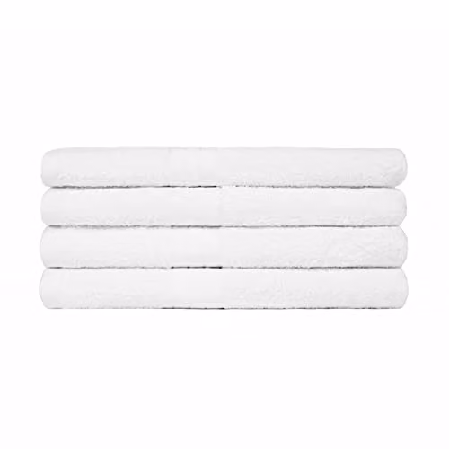OHS 4 Pack of White Cotton Bathroom Towels, W/D/H: 70 x 70 x 115 cm – 1