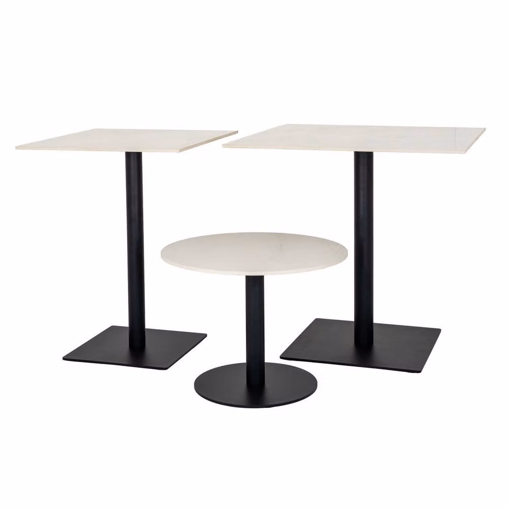 Lemon Pavilion Furniture and Decor Romanby Stone Round Coffee Table in White Metal, W60 x D60 x H45 cm – 2