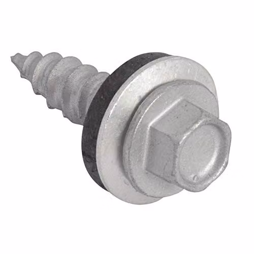 Forgefix Silver Galvanised Hex Head Self-Drilling Sheet to Timber Screws, Pack of 100, 6.3 x 25 mm