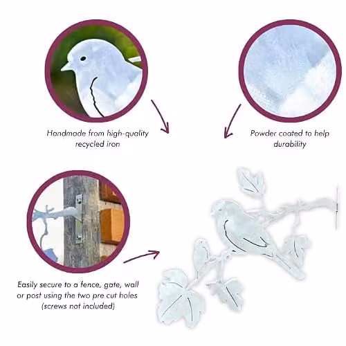 Paper High Silver Bird Silhouette Metal Garden Art Sculpture – 5