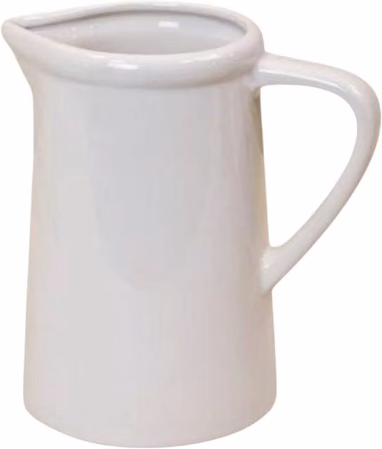 Four Candle White Ceramic Pitcher Jug