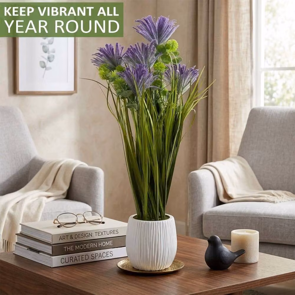 SPETLEK Purple Larch Potted Plant in Ceramic Pot for Tabletop Decor – 4
