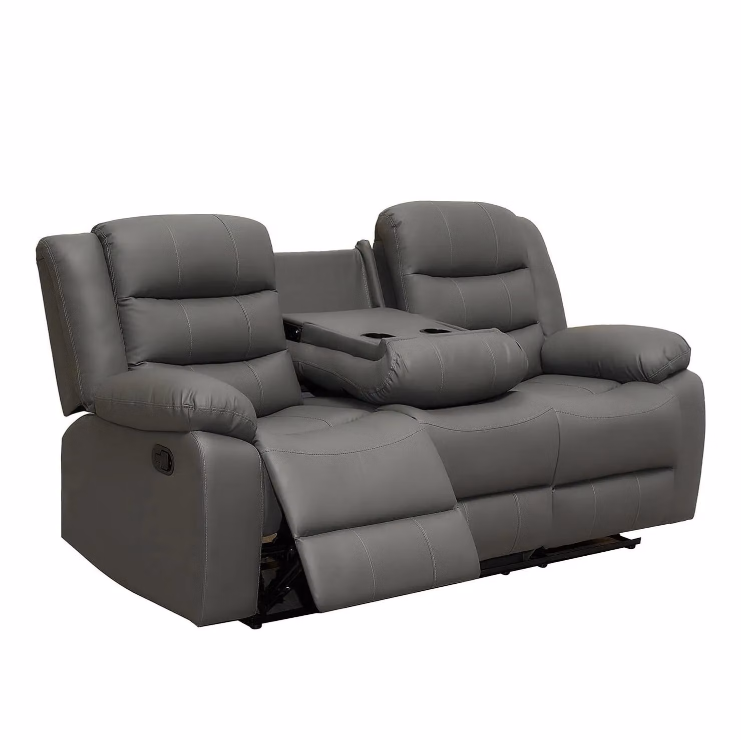 Snugg Furniture UK Limited Roman 3 Seater Recliner Sofa in Grey Synthetic Leather – 1