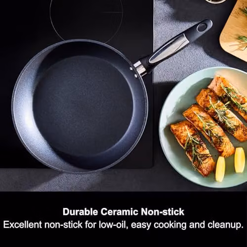 Morphy Richards Black Ceramic Forged Aluminium Frying Pan, 28 cm – 2